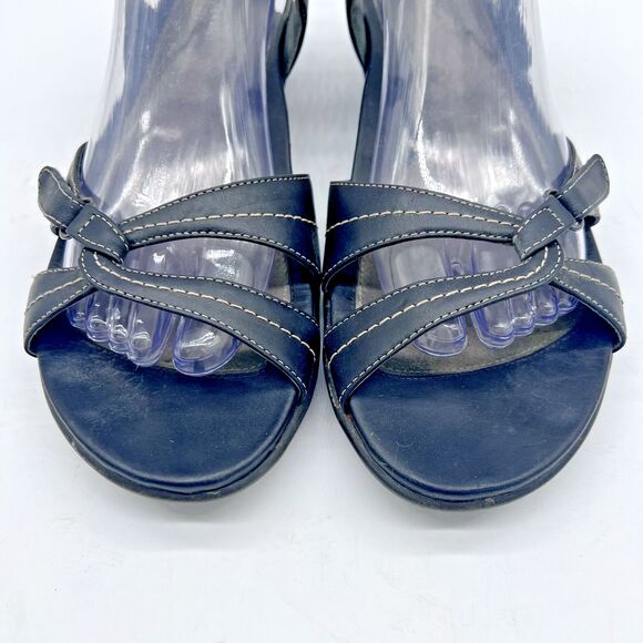 Dansko Sandals Ankle Strap Strappy Black Leather Open Toe Heel Size 41 - US 10.5 - Picture 4 of 16